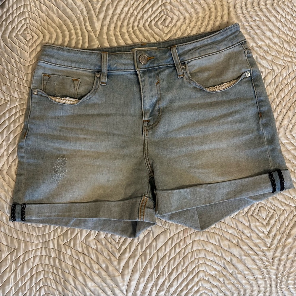 Vigoss Light Blue Jean Shorts with Rolled Hem